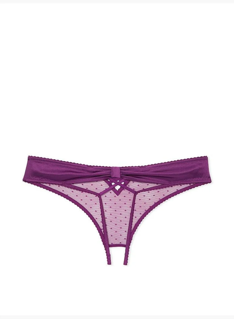 Victoria's Secret Crotchless Lace-Up Bow-Back Thong Panty