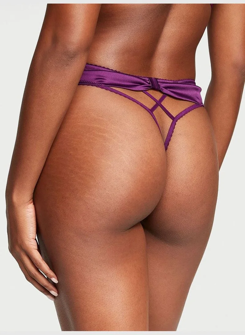 Victoria's Secret Crotchless Lace-Up Bow-Back Thong Panty