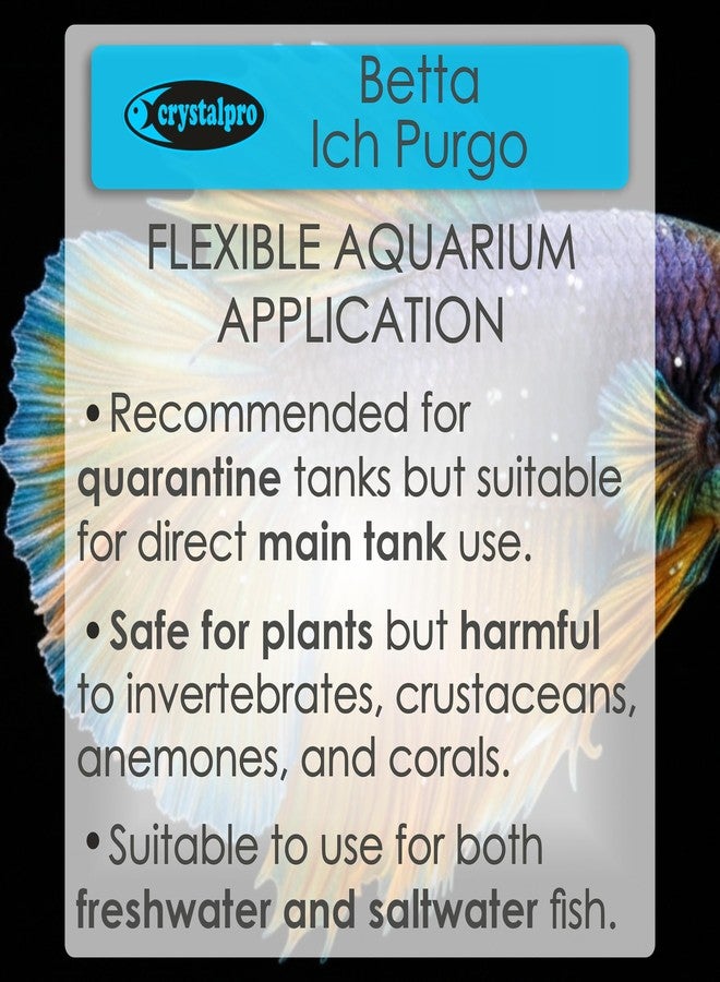 crystalpro Crystapro Betta Ich Purgo - White Spot Cure for Beta Fish - Ich - Ick Treatment - Effective and high Concentration 4.2 Oz (125ml) - Image 5