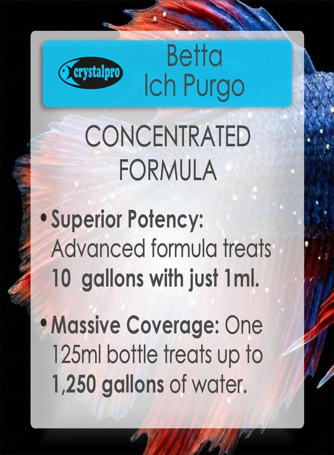 crystalpro Crystapro Betta Ich Purgo - White Spot Cure for Beta Fish - Ich - Ick Treatment - Effective and high Concentration 4.2 Oz (125ml) - Image 4