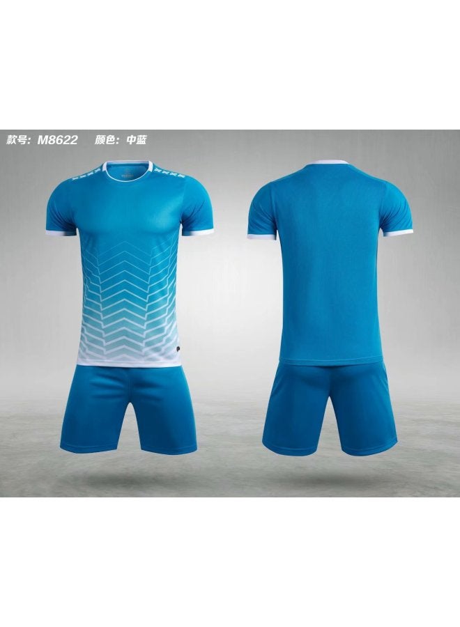 Football Light Board Training Clothes Short Sleeve Suit Spring And Summer Men's Clothing Student Summer Camp Printing Sports Competition Ball Clothes