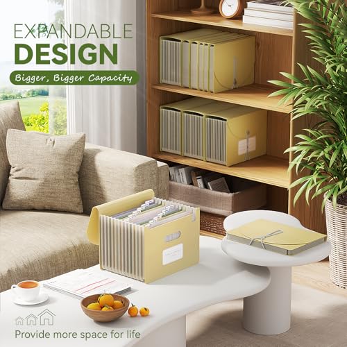 EcoStash Accordion File Organizer, 12-Pocket Wheat Straw Expanding File Folder, Portable Monthly Bill & Tax Receipt Organizer, Letter/A4 Size Document Holder with Colorful Tabs-Wheat Yellow - Image 4