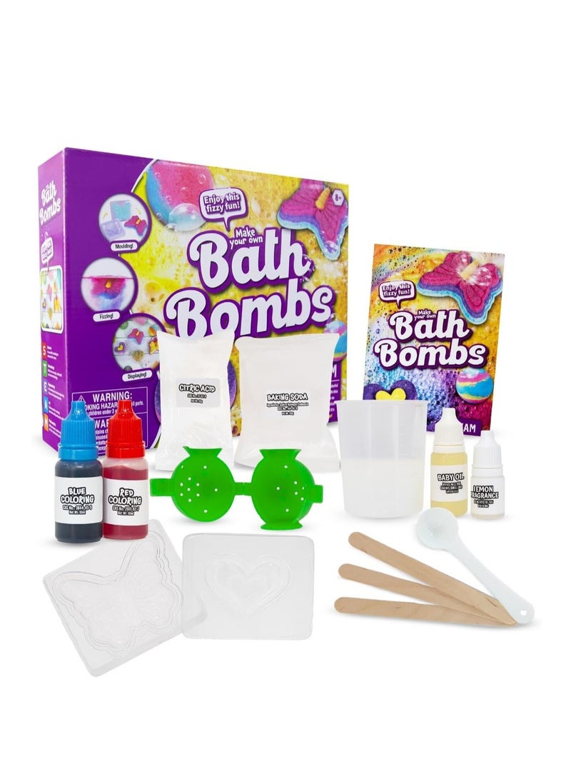 يو كيه آر طقم صنع قنابل الاستحمام للأطفال DIY من UKR – مجموعة علوم وحِرف STEAM للفتيات – أنشطة فنية تعليمية وهدايا إبداعية للأطفال - Image 2