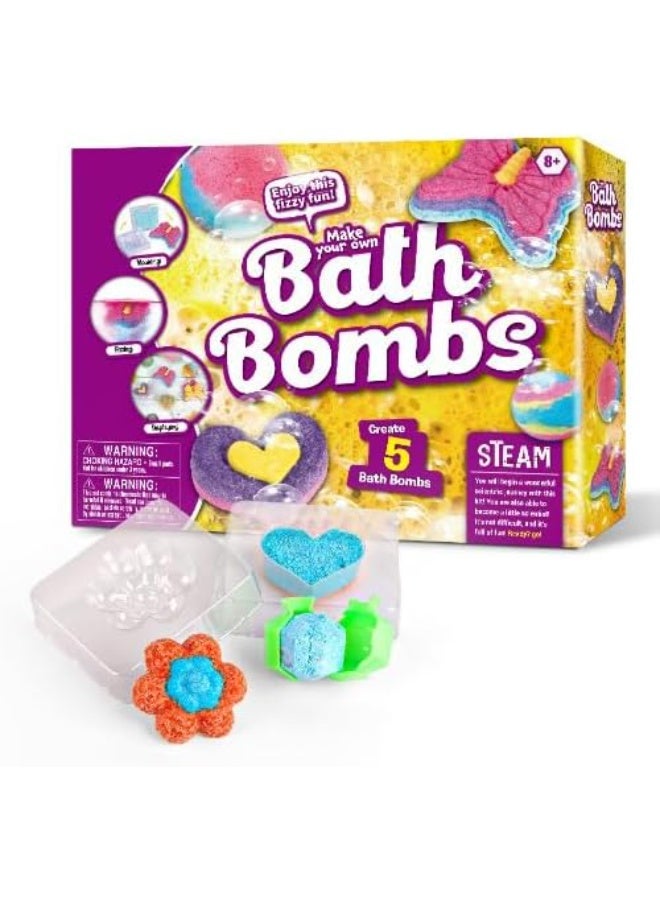 يو كيه آر طقم صنع قنابل الاستحمام للأطفال DIY من UKR – مجموعة علوم وحِرف STEAM للفتيات – أنشطة فنية تعليمية وهدايا إبداعية للأطفال - Image 3