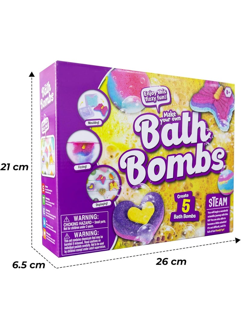 يو كيه آر طقم صنع قنابل الاستحمام للأطفال DIY من UKR – مجموعة علوم وحِرف STEAM للفتيات – أنشطة فنية تعليمية وهدايا إبداعية للأطفال - Image 4