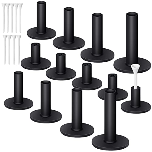Sosation 23 Pieces Rubber Golf Tees Set Tees Holders for Driving Range Mats Value Rubber Ball Seat for Golf Hitting Mats and Indoor Outdoor Training Mixed Size 1.5 2.3 2.7 3.1 3.5 Inch(Black) - Image 1