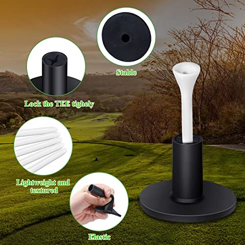 Sosation 23 Pieces Rubber Golf Tees Set Tees Holders for Driving Range Mats Value Rubber Ball Seat for Golf Hitting Mats and Indoor Outdoor Training Mixed Size 1.5 2.3 2.7 3.1 3.5 Inch(Black) - Image 3
