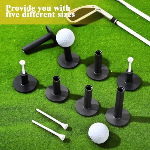 Sosation 23 Pieces Rubber Golf Tees Set Tees Holders for Driving Range Mats Value Rubber Ball Seat for Golf Hitting Mats and Indoor Outdoor Training Mixed Size 1.5 2.3 2.7 3.1 3.5 Inch(Black) - Image 4