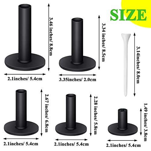 Sosation 23 Pieces Rubber Golf Tees Set Tees Holders for Driving Range Mats Value Rubber Ball Seat for Golf Hitting Mats and Indoor Outdoor Training Mixed Size 1.5 2.3 2.7 3.1 3.5 Inch(Black) - Image 2