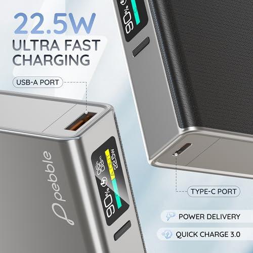Pebble Rapid Qube 10000mAh Power Bank | 22.5W Fast Charging | Compact & Sleek Design | Digital Display | Dual Output | 10-Way Circuit Protection - Image 4