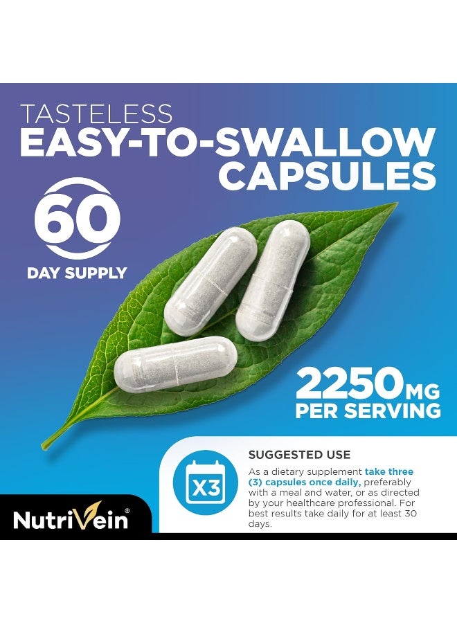 Nutrivein Type I, II, III, V, X - Anti-Aging Multi Collagen Pills for Women and Men (2250mg)- 180 Capsules - Image 5