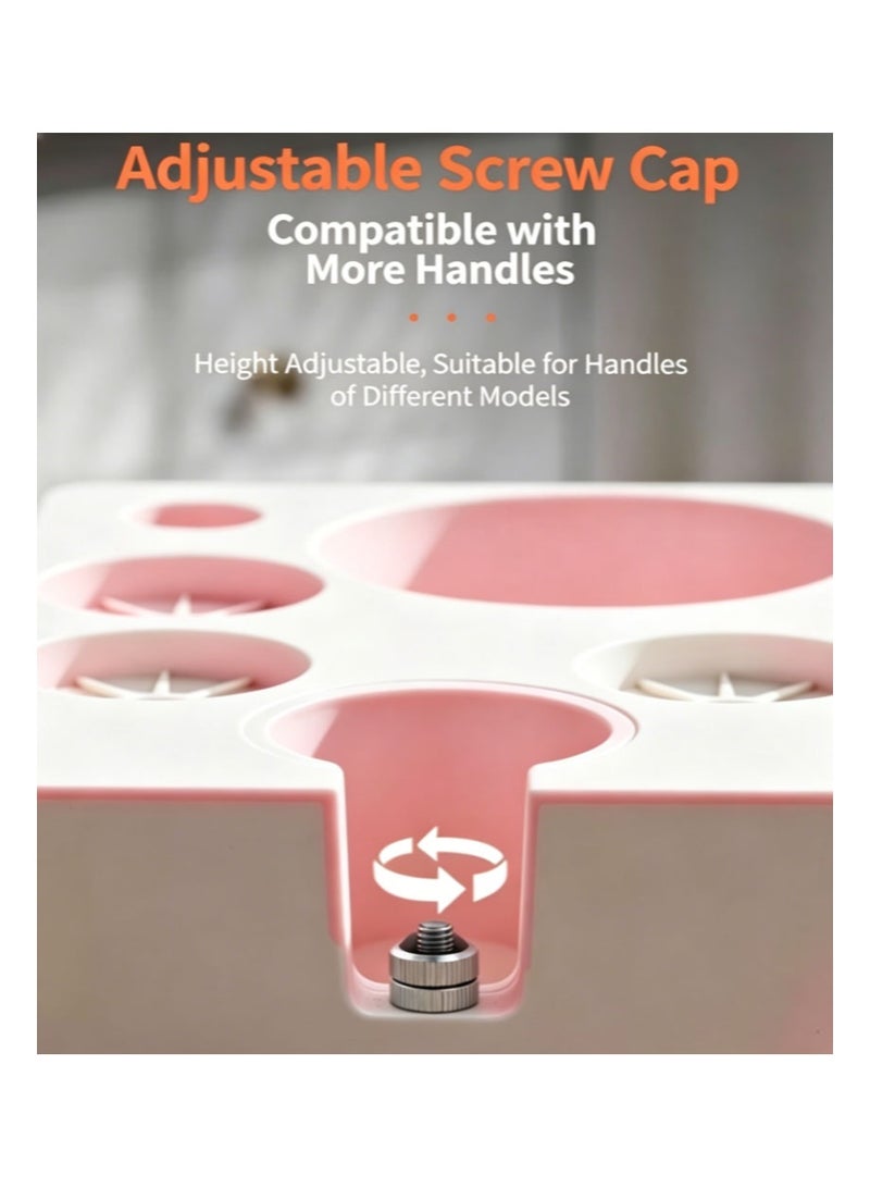 اي زد سوزو مجموعة ملحقات القهوة 7 في 1 ”Pink Espresso Tamping Station“ مقاس 51 مم، تتضمن أداة ضغط، وموزع، وصندوق نفايات، وفرشاة، وحصيرة، وقاعدة تنظيم شاملة لصانعي القهوة المنزليين - Image 2