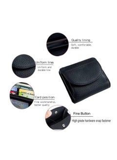 KASTWAVE Genuine Leather Small Bifold Wallet for Women, Slim Compact Pocket Purse, RFID Blocking Credit Card Holder Ladies Wallet, Mini Wallet With 1 Coin Purse & ID Window, Black  - Image 4
