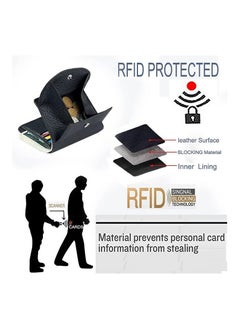 KASTWAVE Genuine Leather Small Bifold Wallet for Women, Slim Compact Pocket Purse, RFID Blocking Credit Card Holder Ladies Wallet, Mini Wallet With 1 Coin Purse & ID Window, Black  - Image 5