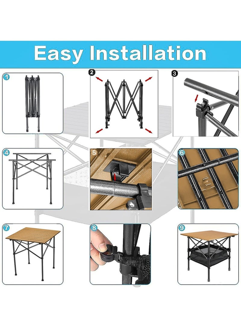 WALALLA Folding Camping Table,Foldable Table for Tailgating or Camp Site with Carry Bag, Lightweight and Portable for Beach, Picnic, Tailgate & Outdoor Use - Image 4