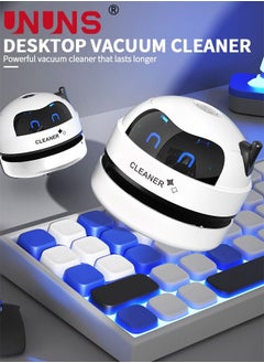 UNUNS Mini Desktop Vacuum Cleaner,Desk Vacuum Cleaner For Picking up Crumbs Eraser Crumbs Pet Hairs Flakes Tiny Items,USB Vacuum Cleaner With Brush And Extended Suction For Desk Tabletop  - Image 2