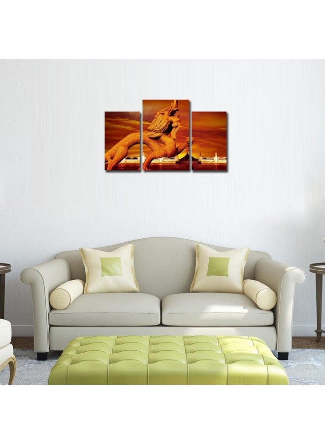 جو هوكد لوحة جدارية من مادة MDF بتصميم Go Hooked/فن معلق/ديكور (28 سم × 9 سم × 28 سم، 3 إطارات، Mdf3X-31) متعدد الألوان - Image 1