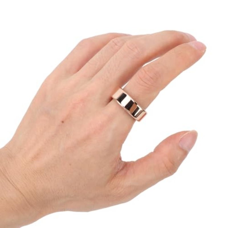 Fitness smart ring for daily wear, stainless steel, gold, waterproof with included charging cable - Image 5
