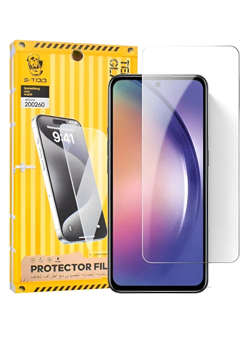 شاشة حماية لموبايل سامسونج جالكسي A12 قزاز (Samsung Galaxy A12) طبقة من الزجاج المقوى بدون حواف سوداء, حماية كاملة لشاشة هاتفك ضد الكسر و التوهج من S-TOP - Image 2