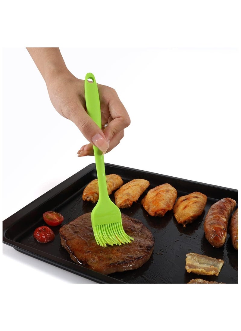 BJM - Silicone Pastry Brush 4 Pcs, Heat Resistant Basting Brush Set for Baking, BBQ Grill, Kitchen Cooking Barbecue Brush Multicolor 8-3/4 Inch Long - Image 1