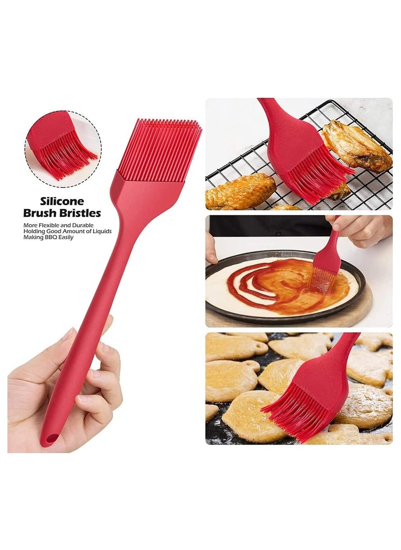 BJM - Silicone Pastry Brush 4 Pcs, Heat Resistant Basting Brush Set for Baking, BBQ Grill, Kitchen Cooking Barbecue Brush Multicolor 8-3/4 Inch Long - Image 1