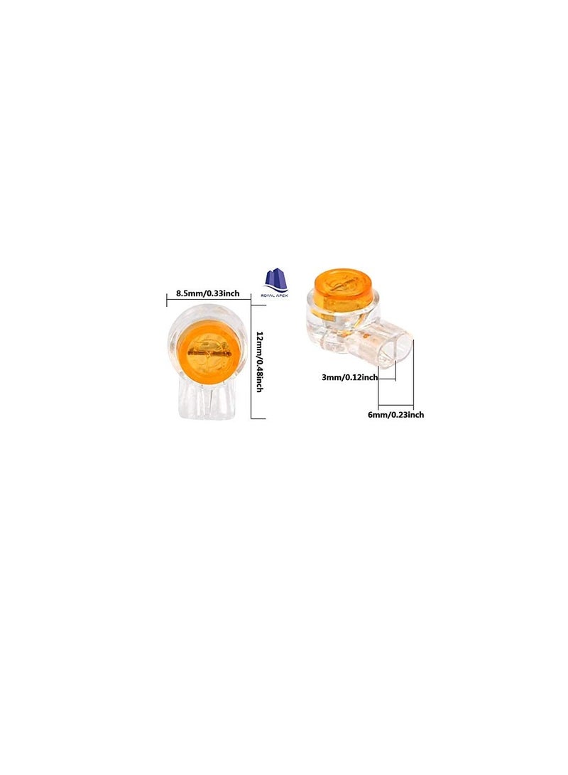 UY Wire Connector, Waterproof Gel-Filled Orange Clear Button Telephone Wire Connectors UY Butt Splice Connector & Network Cable Terminals - Image 2