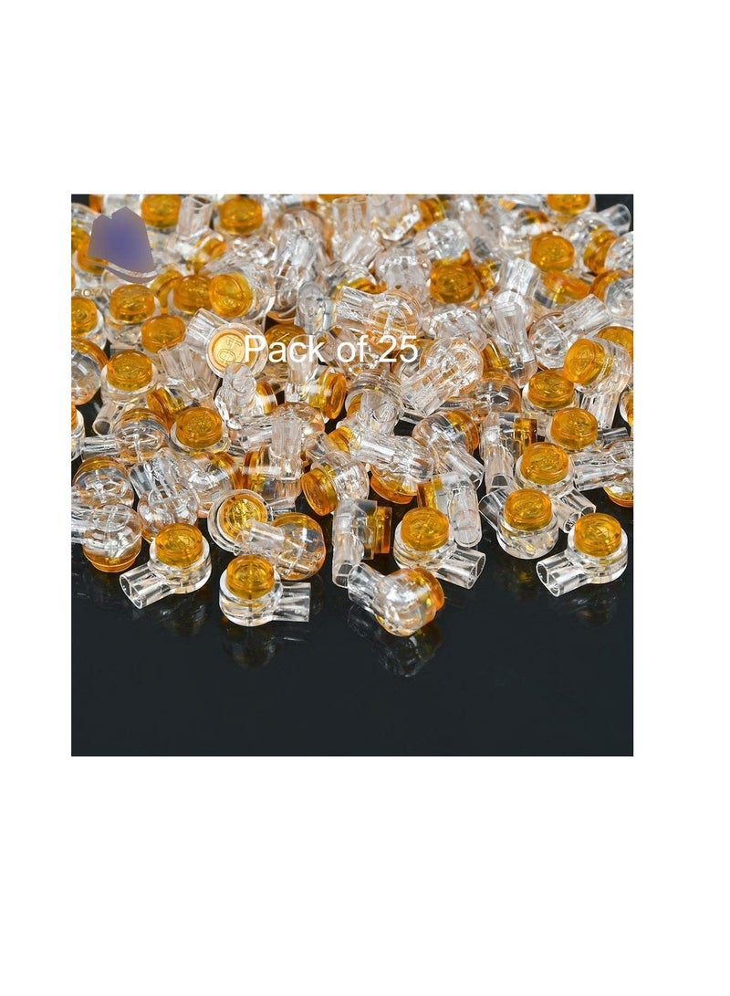 UY Wire Connector, Waterproof Gel-Filled Orange Clear Button Telephone Wire Connectors UY Butt Splice Connector & Network Cable Terminals - Image 1