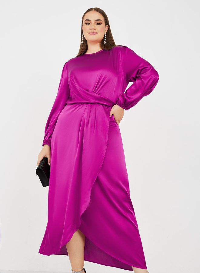 Styli Satin Wrap Maxi Dress  - Image 2