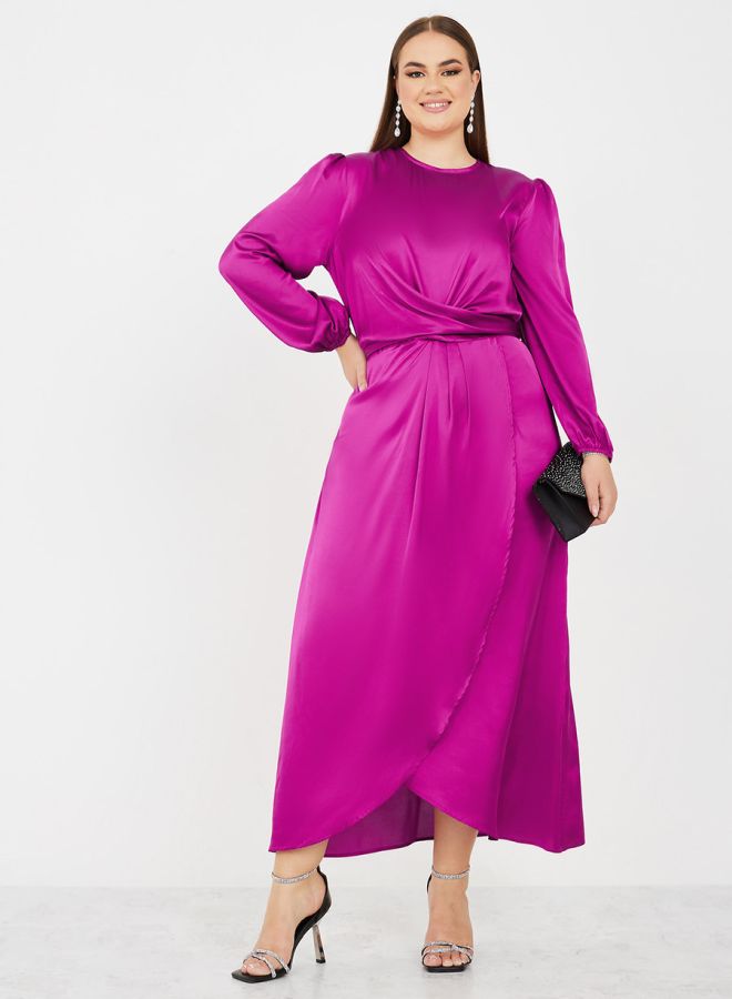 Styli Satin Wrap Maxi Dress  - Image 1