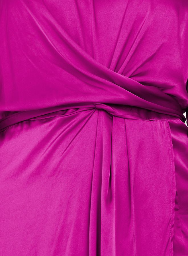 Styli Satin Wrap Maxi Dress  - Image 3