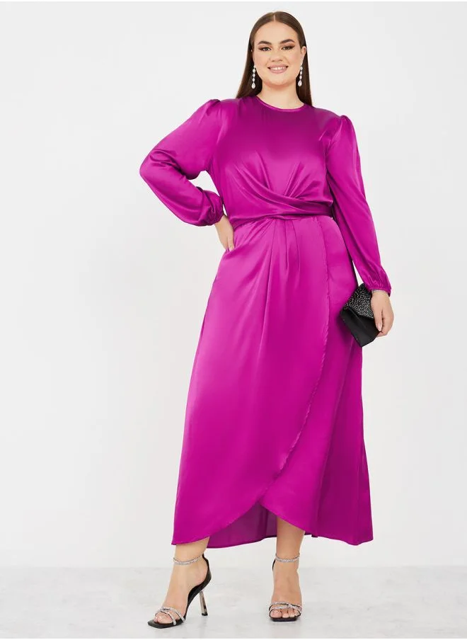 ستايلي Satin Wrap Midi Dress