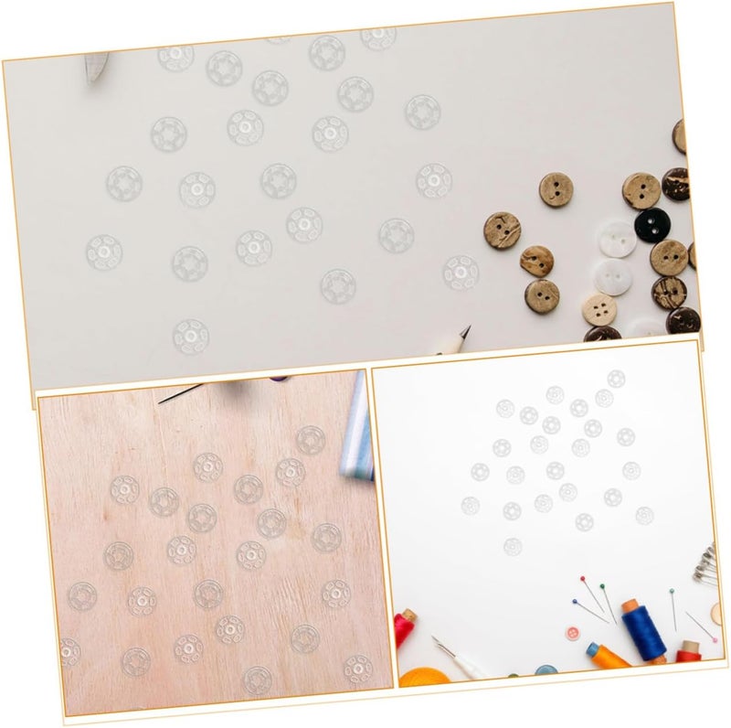 DIYEAH 80 Sets Plastic Snap Fastener Buttons Round Invisible Sew-on Studs for Shirts Clothing DIY Craft Sewing Accessories - Image 3
