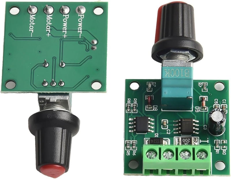 جودة شائعة موثوقة لوحدة تحكم محرك DC PWM 2A 1.8V-15V مع وظيفة مفتاح للتطبيقات ذات الجهد المنخفض جدًا، دورة عمل قابلة للضبط 0-100% وحماية فيوز ذاتي الاسترداد، هيكل ABS، عبوة من قطعتين - Image 2