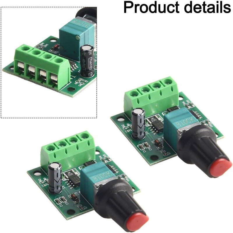 جودة شائعة موثوقة لوحدة تحكم محرك DC PWM 2A 1.8V-15V مع وظيفة مفتاح للتطبيقات ذات الجهد المنخفض جدًا، دورة عمل قابلة للضبط 0-100% وحماية فيوز ذاتي الاسترداد، هيكل ABS، عبوة من قطعتين - Image 4
