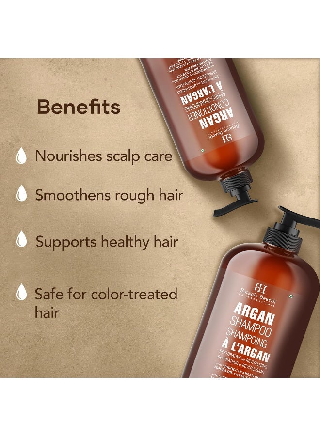 بوتانيك هيرث مجموعة شامبو وبلسم زيت الأرغان - مع الكيراتين والمرطب والمجدد - خالية من الكبريتات والبارابين - لجميع أنواع الشعر والشعر المعالج بالألوان للرجال والنساء - 470 مل × 2 - Image 5