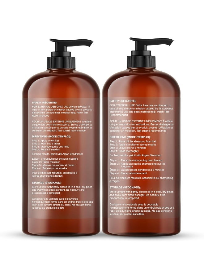 بوتانيك هيرث مجموعة شامبو وبلسم زيت الأرغان - مع الكيراتين والمرطب والمجدد - خالية من الكبريتات والبارابين - لجميع أنواع الشعر والشعر المعالج بالألوان للرجال والنساء - 470 مل × 2 - Image 2