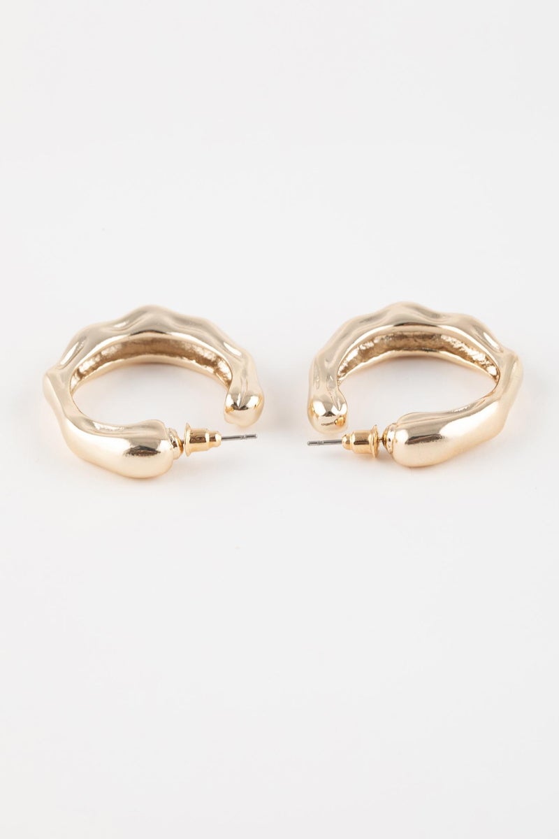 DeFacto Gold Woman Woman Hoop Gold Earrings Casual - Image 3