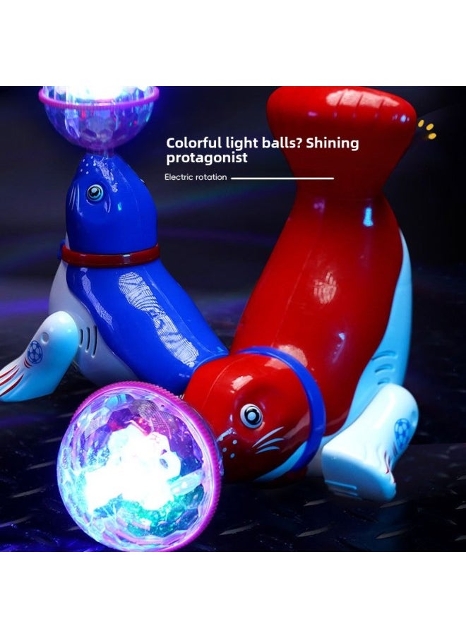 Shake The Same Electric Stunt Spin Top Ball Dancing Sea Lion Dolphin Toy Night Market Stall Explosion Generation-Color:Spotted Dog-Specifications:Only Toys Are Sent (you Need To Bring Your Own Batteries)  - Image 3