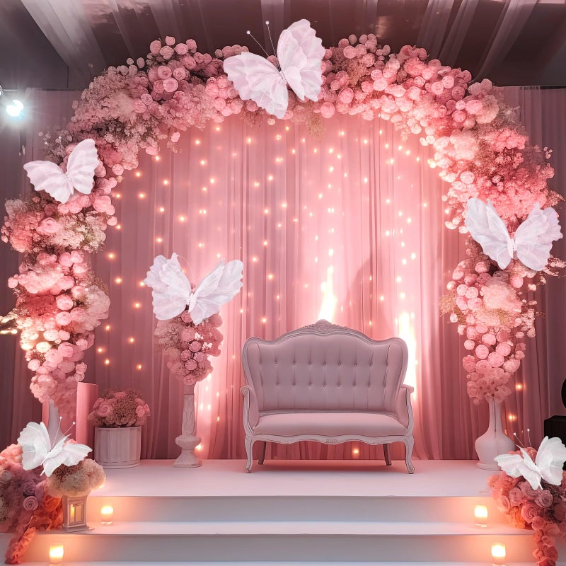 Geelin 6 Pcs Large White Butterfly Decorations Mariposas Grandes para Decoracion Big Butterfly Party Decor 20 Inch 12 Inch 3D Silk Butterflies for Baby Shower Women Birthday Party Wedding Decor - Image 4
