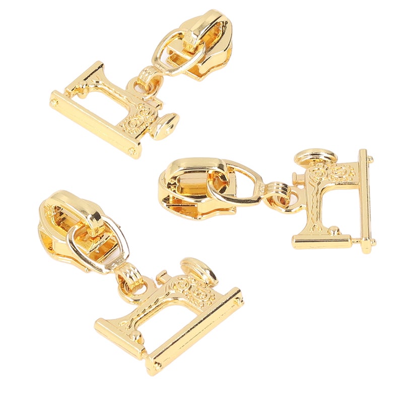 10 Pcs Zipper Pull Sewing Machine Metal Zipper Pulls Jacket Crafts Handbags Luggage Zipper HeadImitation Gold - Image 3