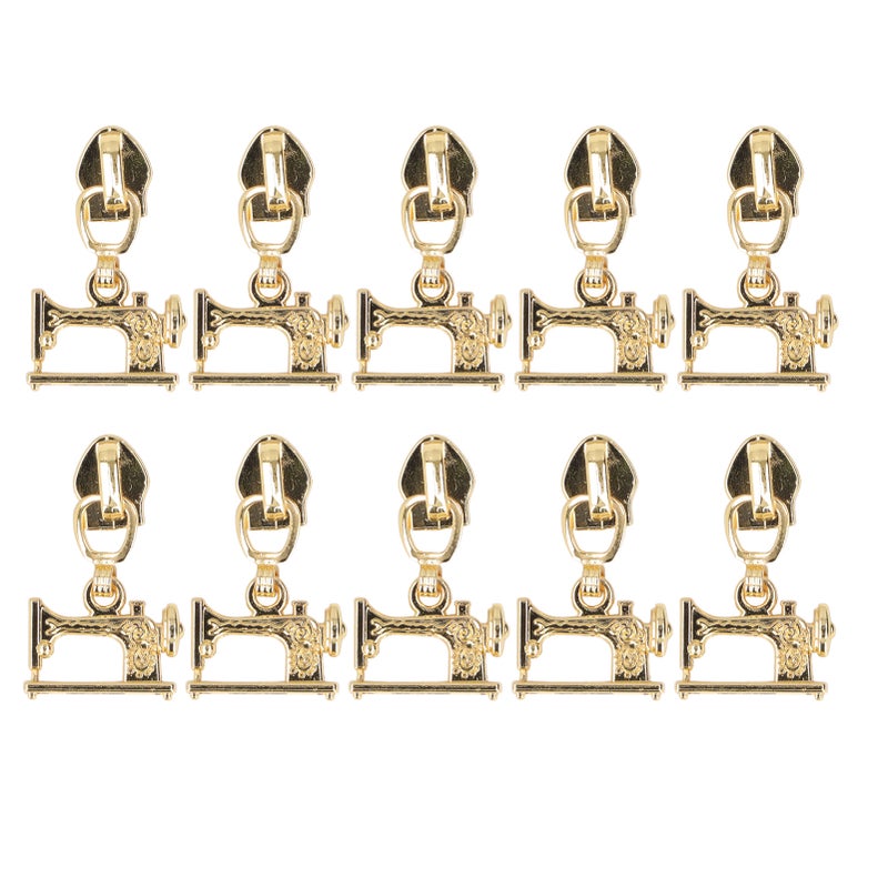 10 Pcs Zipper Pull Sewing Machine Metal Zipper Pulls Jacket Crafts Handbags Luggage Zipper HeadImitation Gold - Image 1