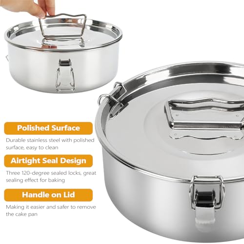 BSDLZCH Stainless Steel Flan Mold, 8 inch Baking Pan for Instant Pot 3 6 8 QT with Lid Flan Pan Flanera Baking Dish Oven Safe - Image 4
