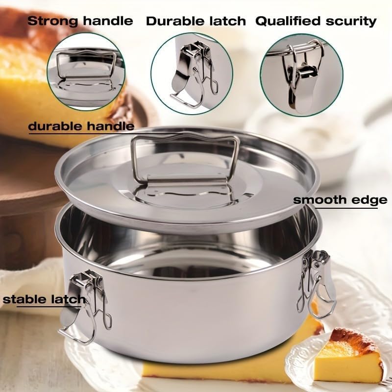 BSDLZCH Stainless Steel Flan Mold, 8 inch Baking Pan for Instant Pot 3 6 8 QT with Lid Flan Pan Flanera Baking Dish Oven Safe - Image 3