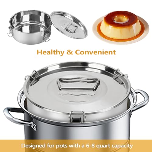 BSDLZCH Stainless Steel Flan Mold, 8 inch Baking Pan for Instant Pot 3 6 8 QT with Lid Flan Pan Flanera Baking Dish Oven Safe - Image 5