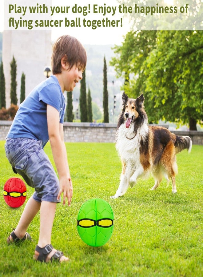 OOXYG Magic Bouncing Ball, Magic Meta - Balls for Dog, Children Bouncing Ball, Flying Saucer Bouncy Balls, Parent-Child Interaction, Dual Form Freely Switchable, Doggy Disc with 3 Light - Image 4