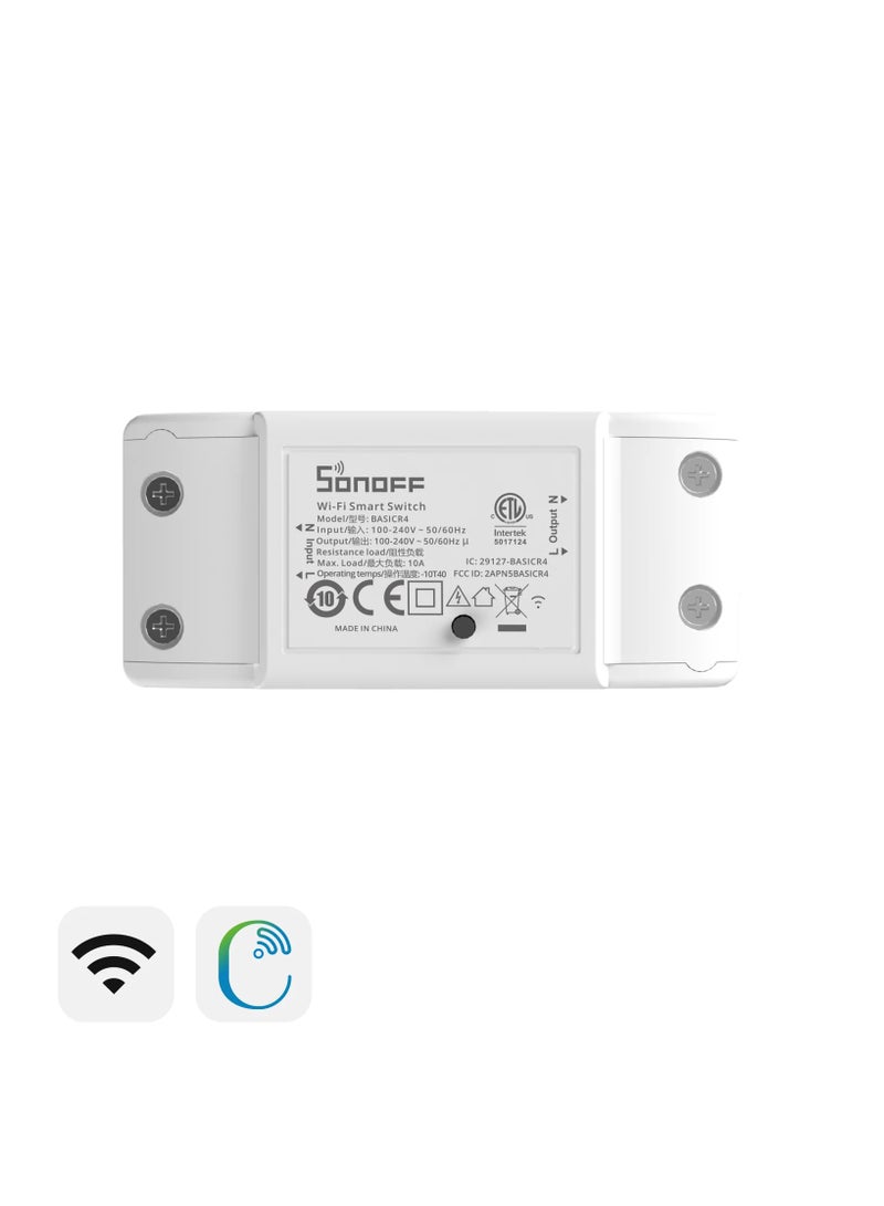 SONOFF BASICR4 Wi-Fi Smart Switch - ESP32 DIY Inline Switch, 100-240V 2400W Max, 2.4GHz Wi-Fi, Magic Switch Mode, Alexa & Google Home via Matter - Image 1