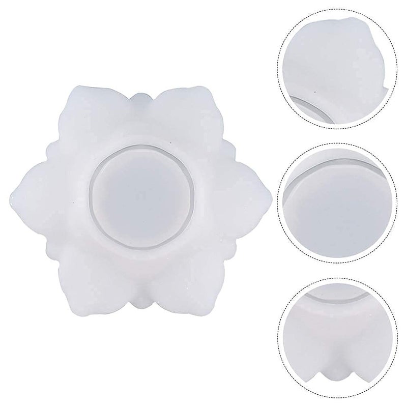 BRIGHTAIL INFRA BRIGHTAIL INFRA 1 pcs of Lotus Tealight Candles Holders Resin Mold Flower Candlestick Epoxy Casting Silicone Molds Lotus Storage Box Mold for DIY Candlestick, Jewelry Box, Candy Tray  - Image 2