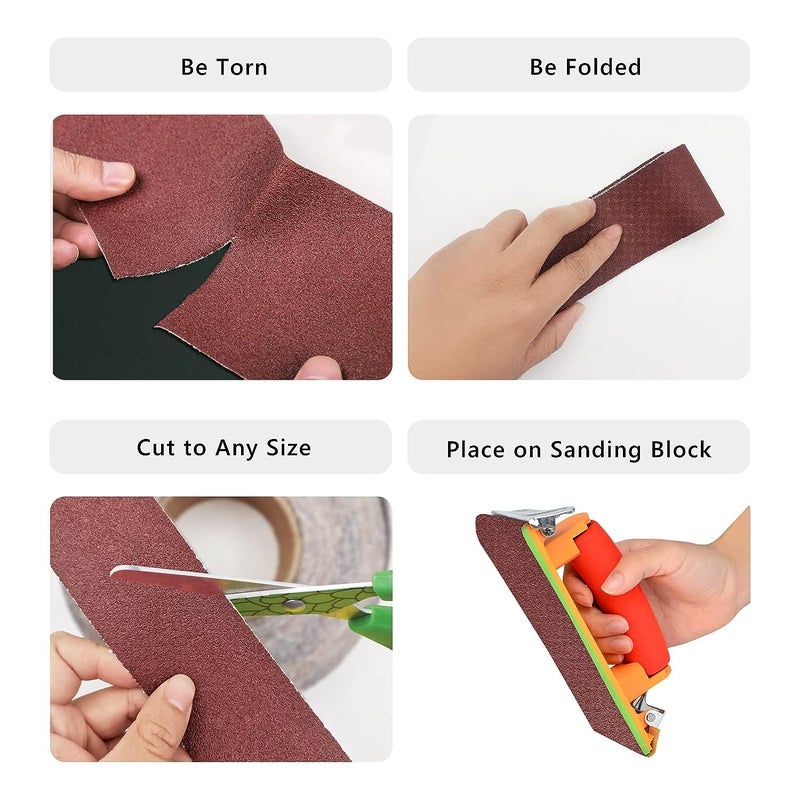 SANDCASTLE Sandcastle Emery Cloth Roll 5 Meter Long 4Inch Wide Sturdy Grinding Polishing Wood Working Walls Metals Brown 400 GRIT WATERPROOF - Image 5