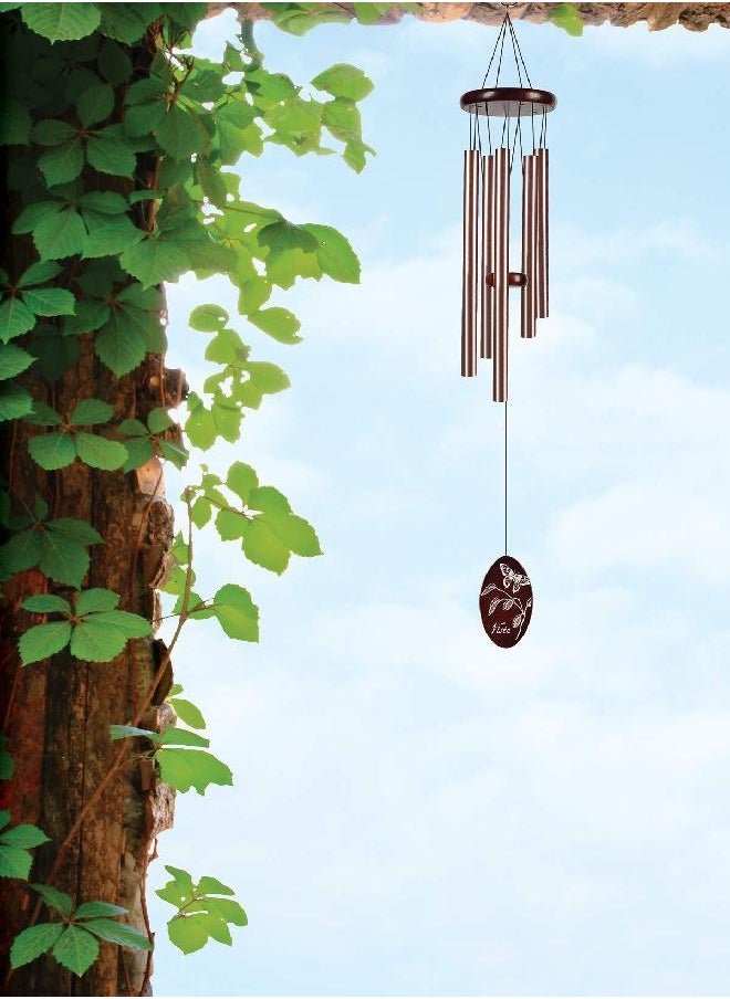 Sunset Vista Designs - Sunset Vista Designs Bronze Classic Wind Chime with Butterfly, Medium - Image 1