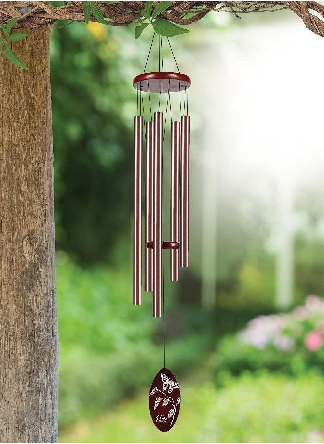 Sunset Vista Designs - Sunset Vista Designs Bronze Classic Wind Chime with Butterfly, Medium - Image 1